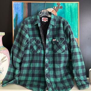 Dickies Green and Black Vintage Plaid Shirt Jacket